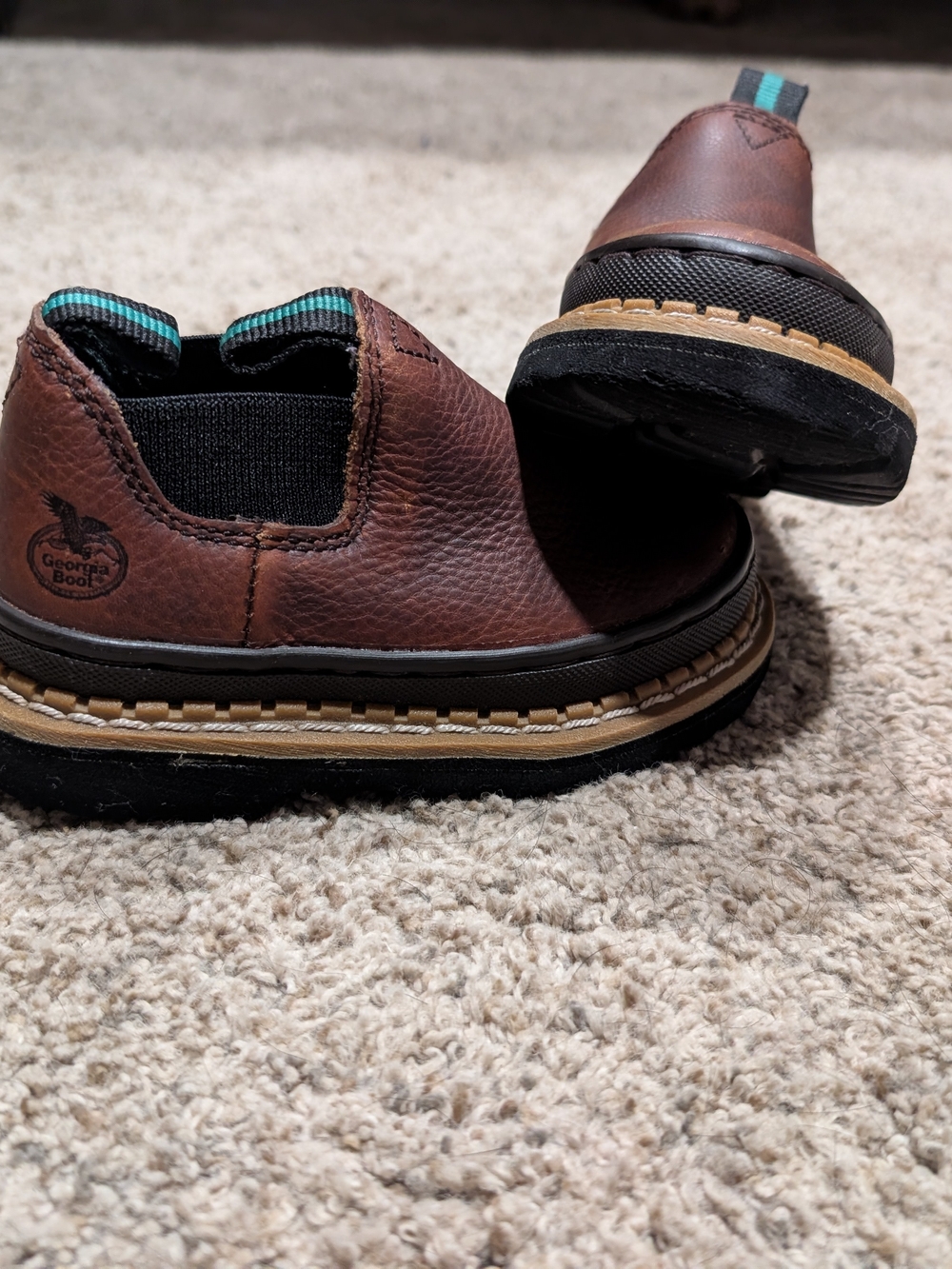 Georgia Boot Kids Brown Leather Slip-On Shoes
